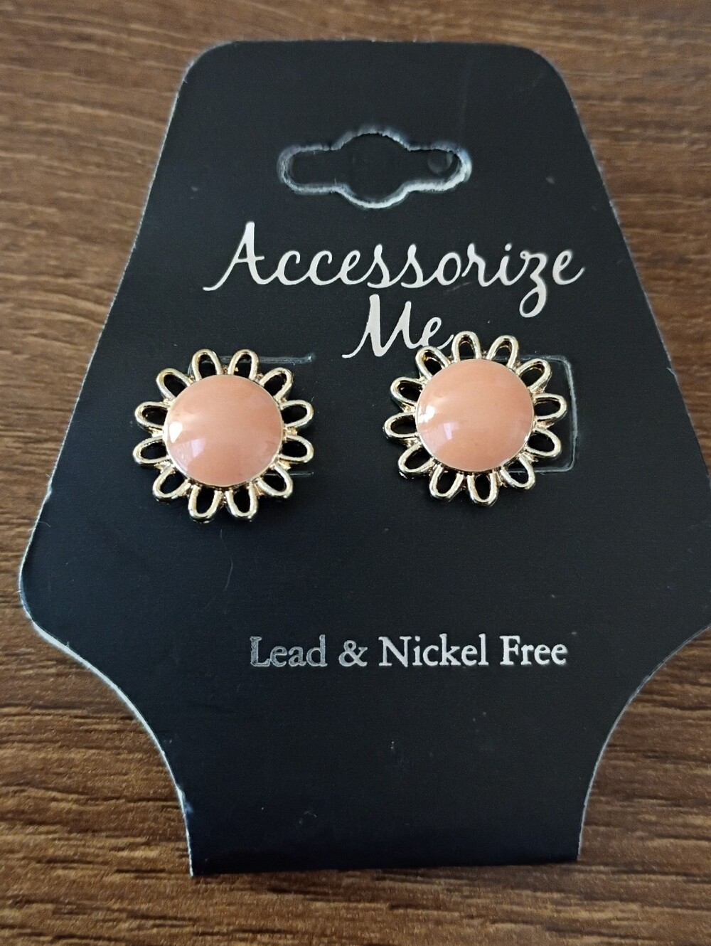 peach stud earrings